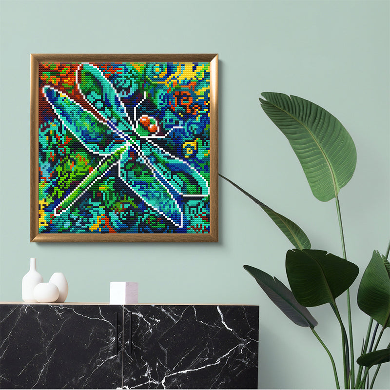 Green Dragonfly Luminous Crystal Rhinestone Diamond Painting