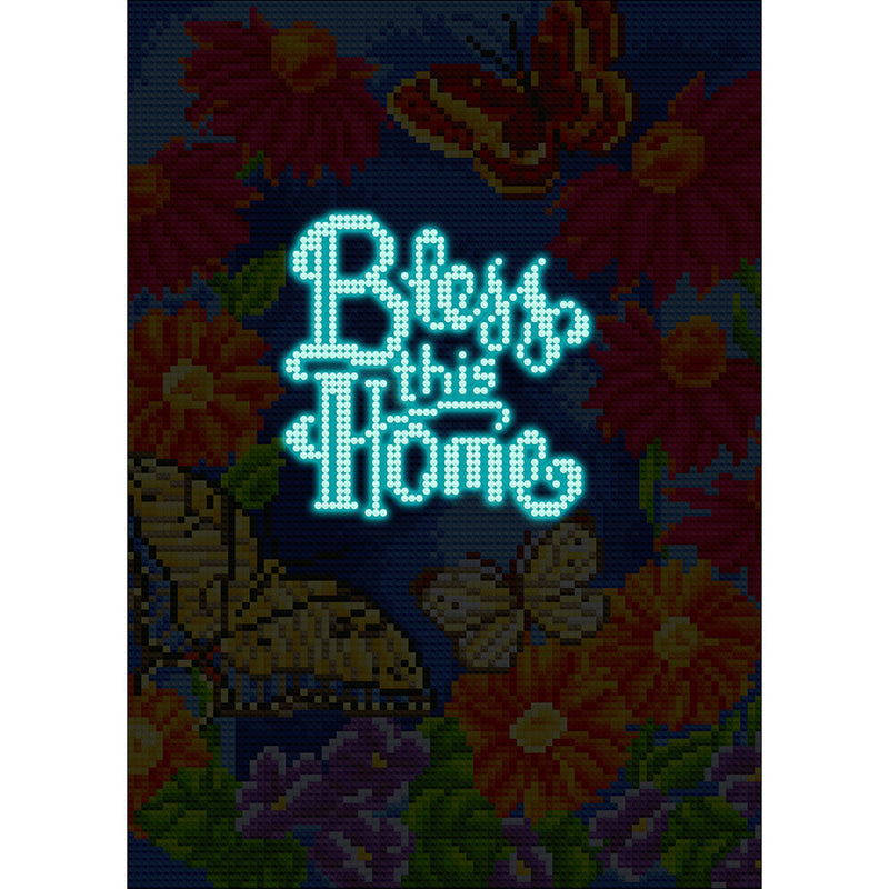 Bless This Home Luminous Crystal Rhinestone Diamond Painting