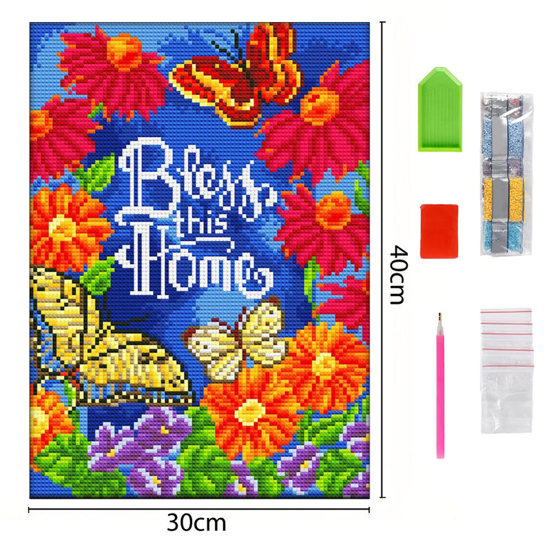 Bless This Home Luminous Crystal Rhinestone Diamond Painting