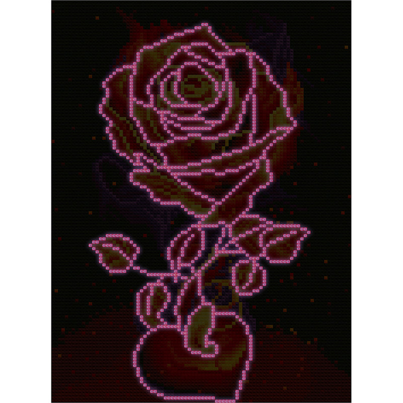 Rose and Heart Luminous Crystal Rhinestone Diamond Painting