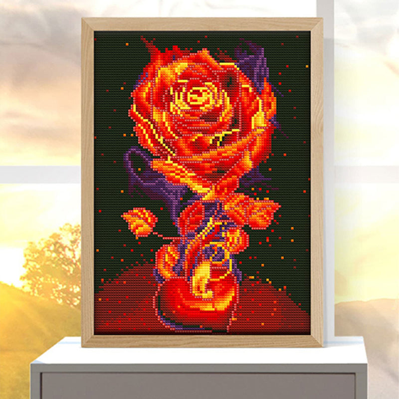 Rose and Heart Luminous Crystal Rhinestone Diamond Painting