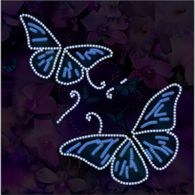 Blue Butterflies and Purple Flowers Luminous Crystal Rhinestone Diamond Painting