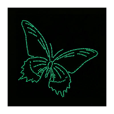 Blue Butterfly and Flowers Luminous Special Shaped Diamond Painting