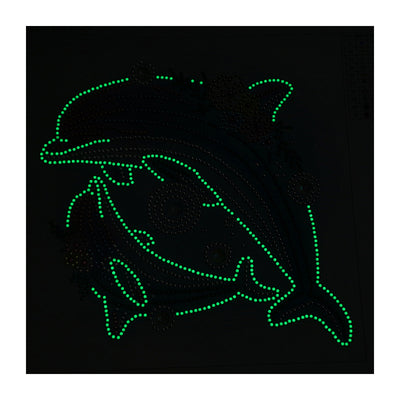 Dolphin Mom and Baby Luminous Special Shaped Diamond Painting