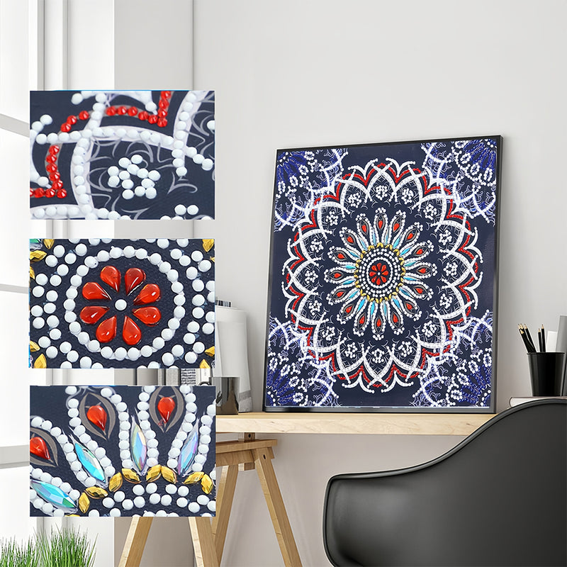 Daisy Mandala Luminous Special Shaped Diamond Painting