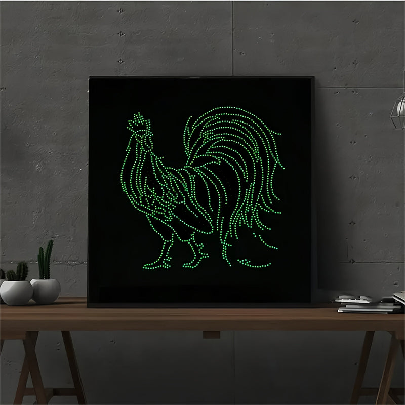 Colorful Cock Luminous Special Shaped Diamond Painting