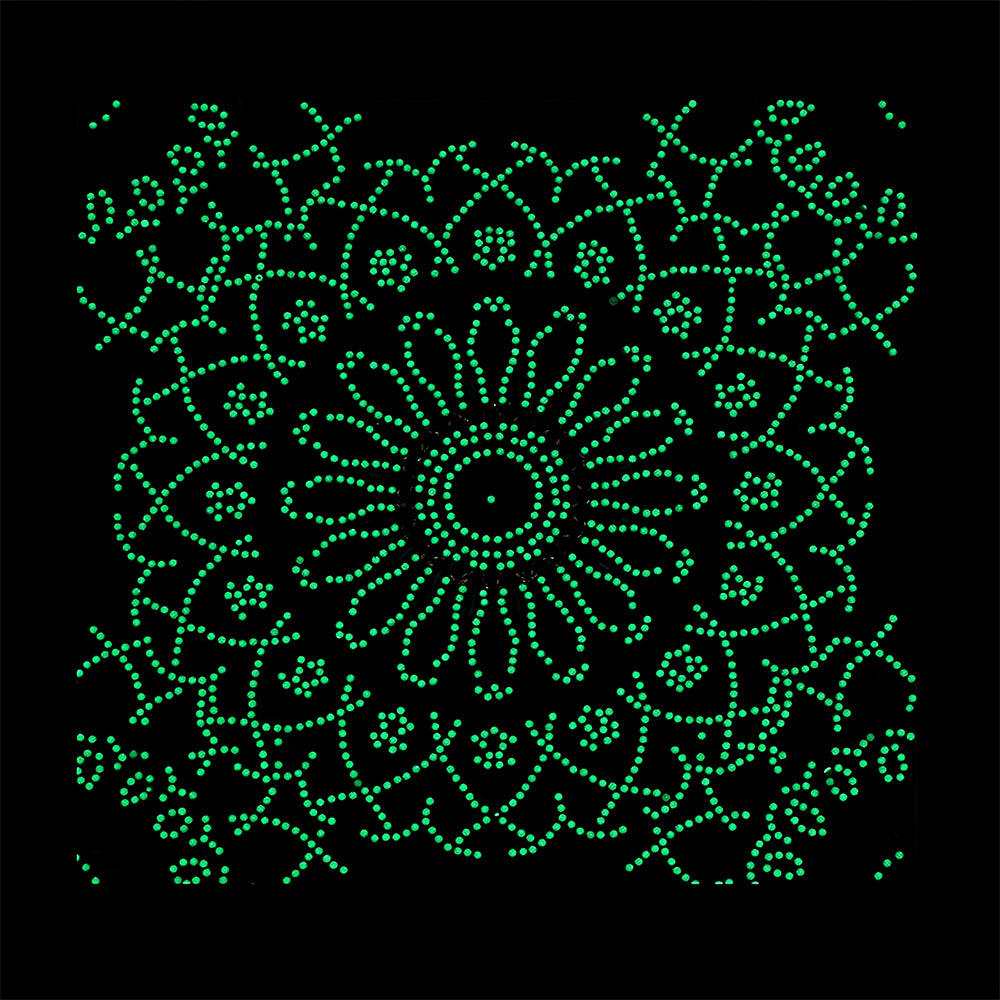 Red and Blue Lotus Mandala Luminous Special Shaped Diamond Painting