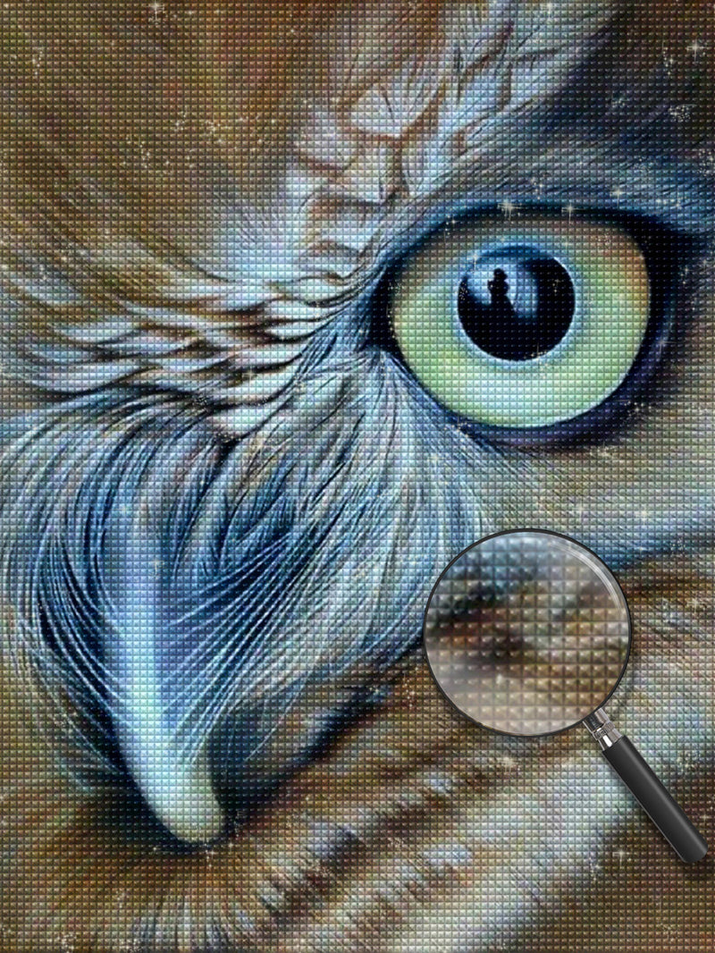 Brown Owl Half Face Diamond Painting