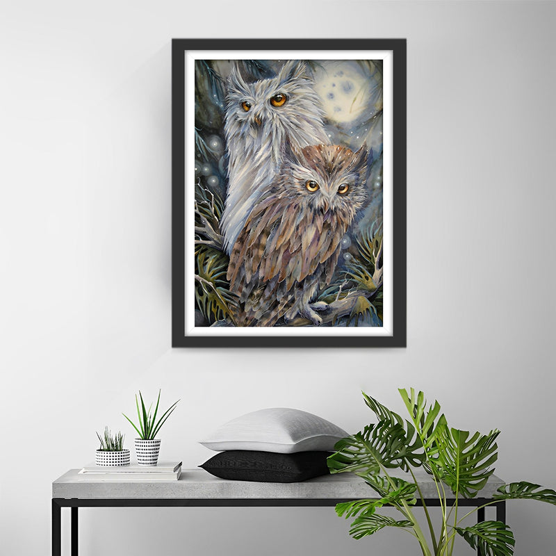 Two Cute Owls Diamond Painting