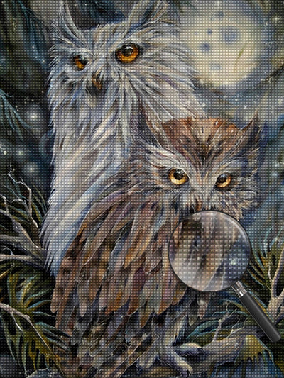 Two Cute Owls Diamond Painting