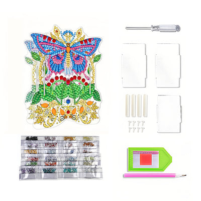 Butterfly and Leaves Diamond Painting Pen Holder