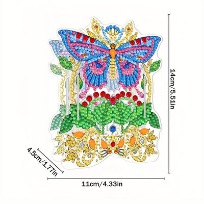 Butterfly and Leaves Diamond Painting Pen Holder