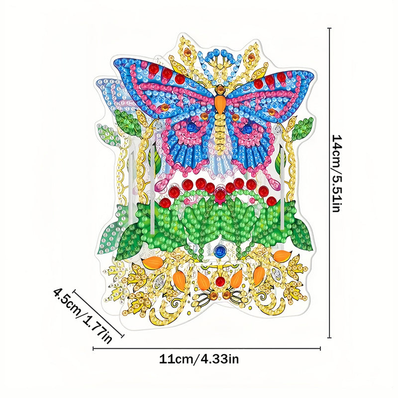 Butterfly and Leaves Diamond Painting Pen Holder