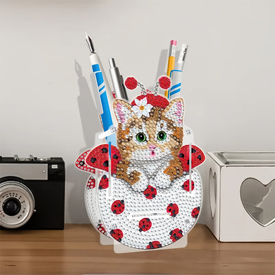 Cute Cup Cat Diamond Painting Pen Holder