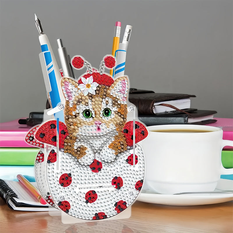 Cute Cup Cat Diamond Painting Pen Holder