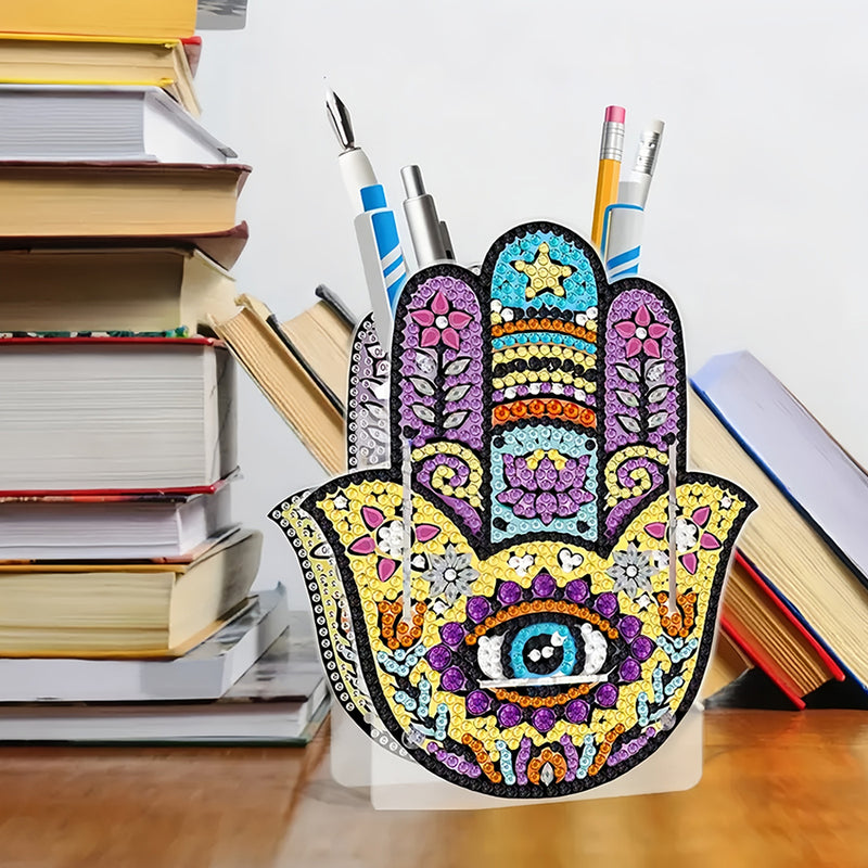 Hamsa Hand Diamond Painting Pen Holder