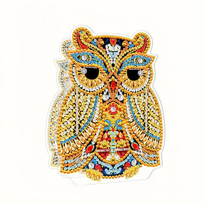 Golden Owl Diamond Painting Pen Holder