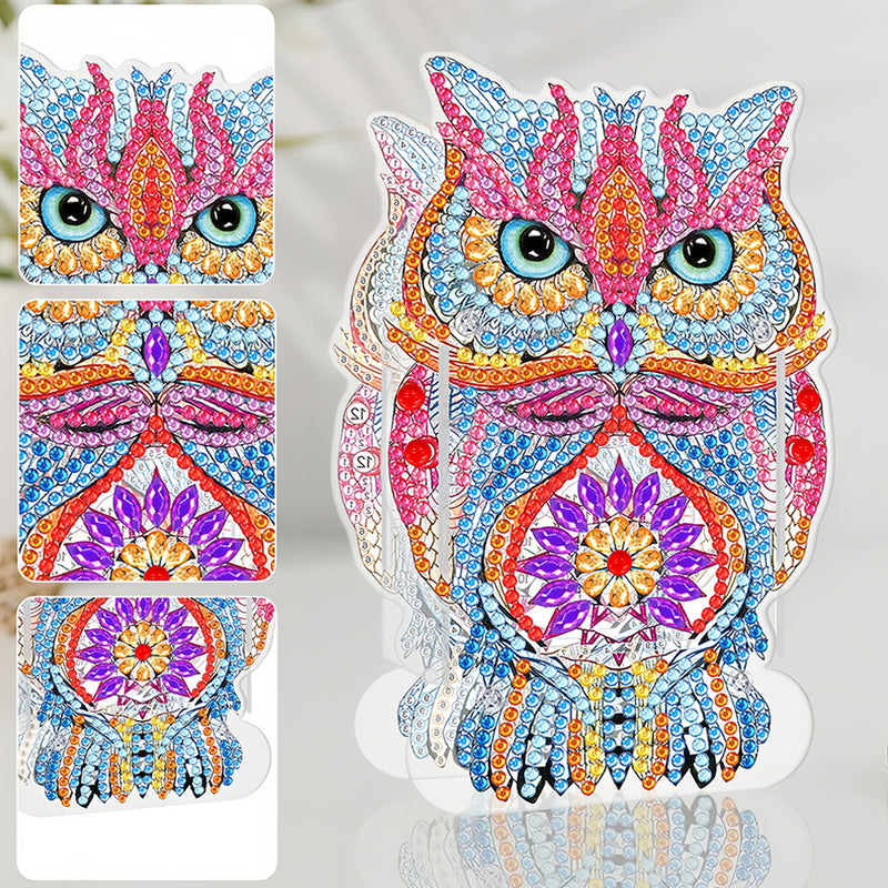 Pink Owl Diamond Painting Pen Holder