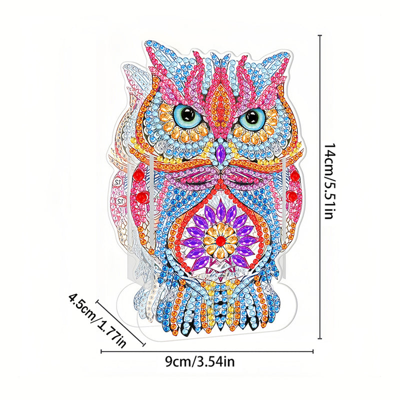 Pink Owl Diamond Painting Pen Holder