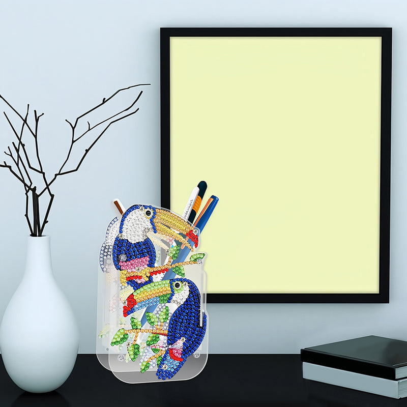 Two Toucans Diamond Painting Pen Holder