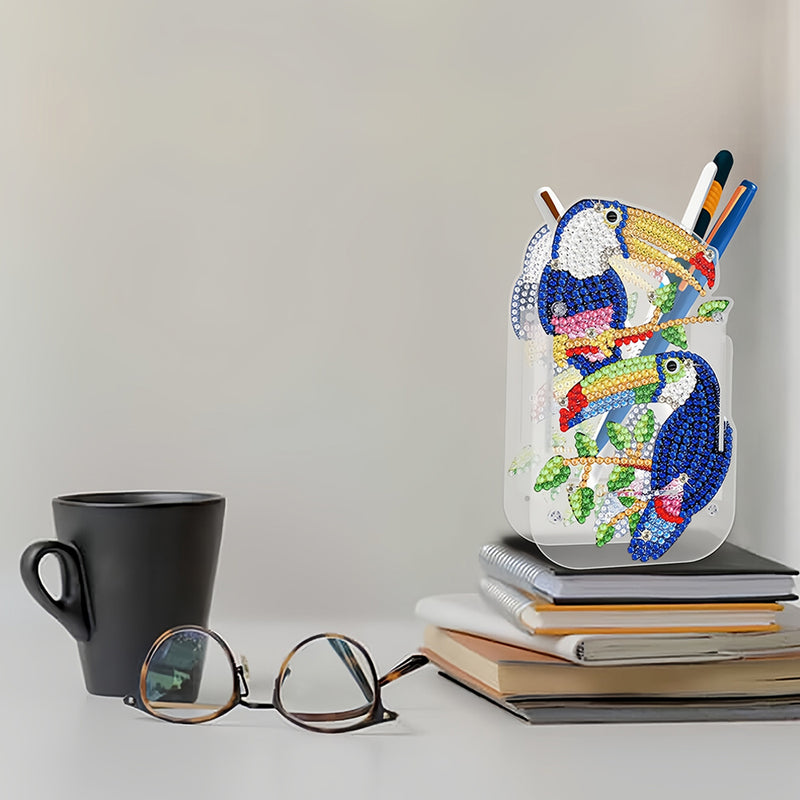 Two Toucans Diamond Painting Pen Holder