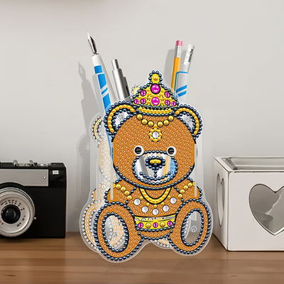 Brown Bear Diamond Painting Pen Holder