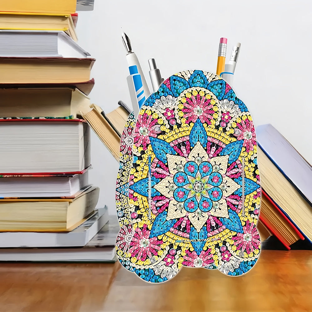 Colorful Mandala Pattern Diamond Painting Pen Holder