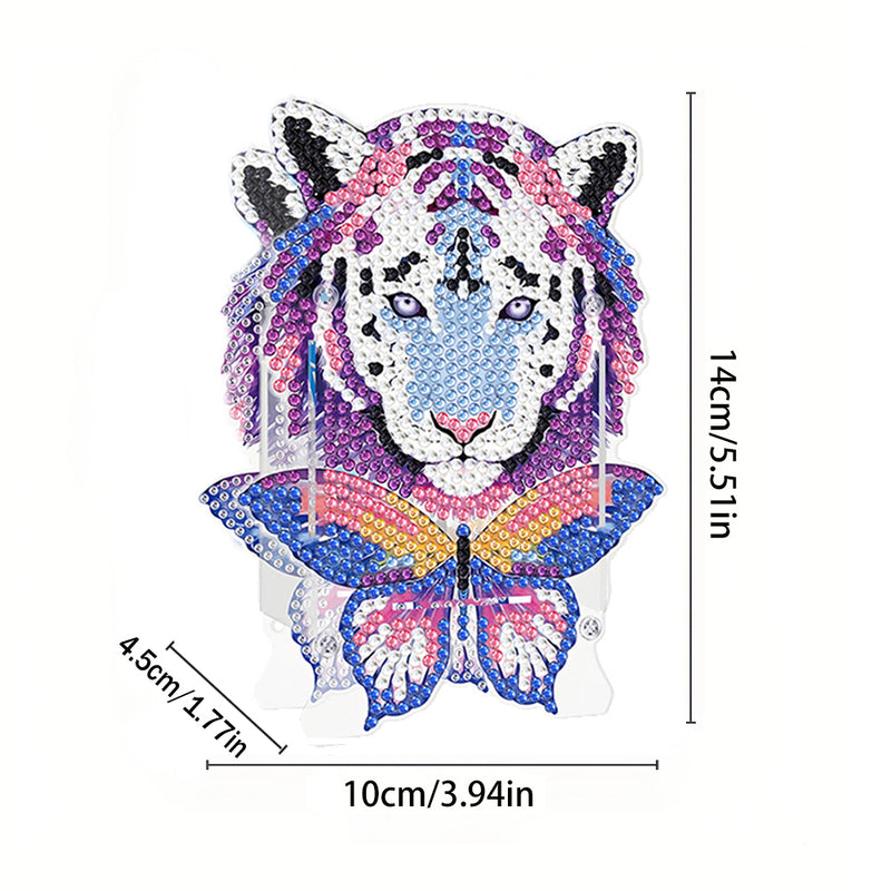 Tiger and Butterfly Diamond Painting Pen Holder