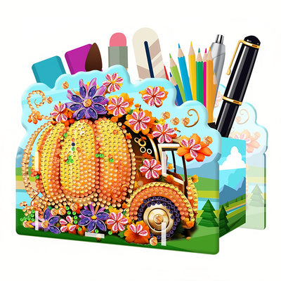 Pumpkin Car Diamond Painting Pen Holder