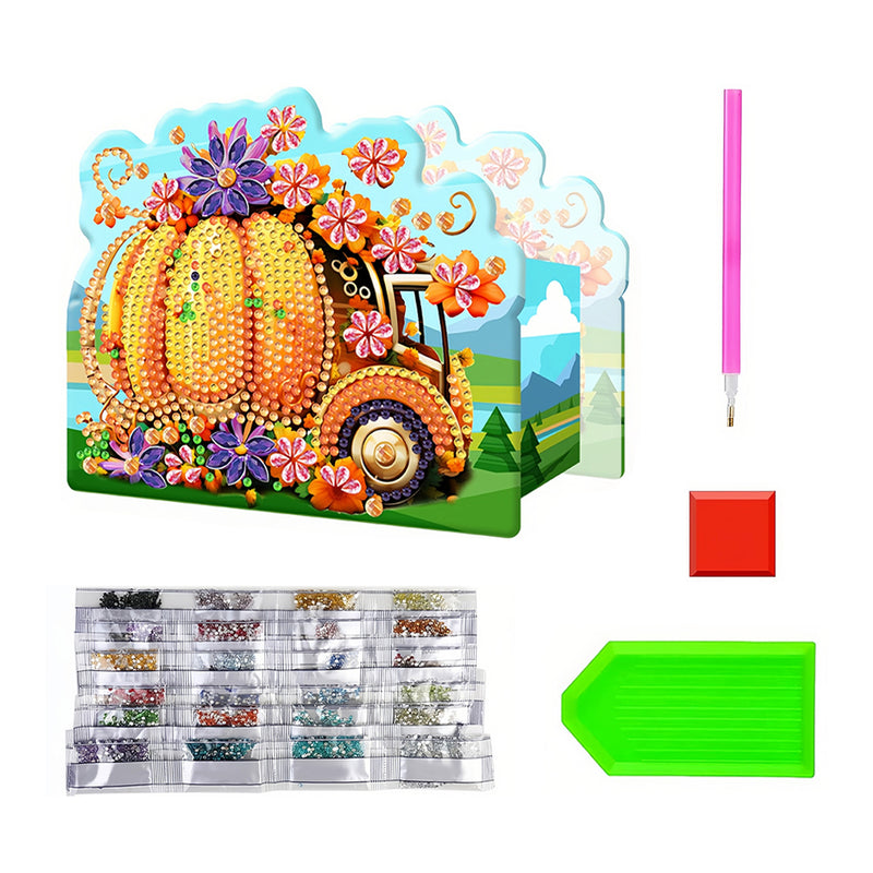 Pumpkin Car Diamond Painting Pen Holder