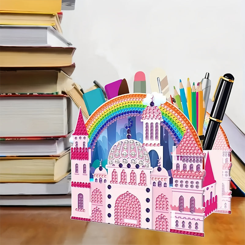 Rainbow Castle Diamond Painting Pen Holder