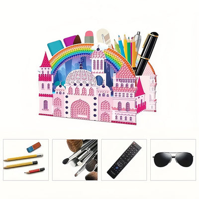 Rainbow Castle Diamond Painting Pen Holder