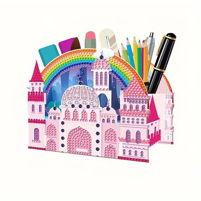 Rainbow Castle Diamond Painting Pen Holder