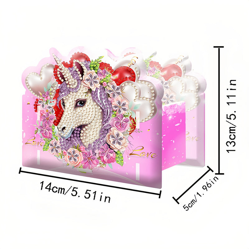 Unicorn and Heart Diamond Painting Pen Holder