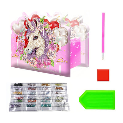 Unicorn and Heart Diamond Painting Pen Holder