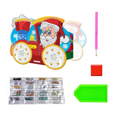 Santa's Car Diamond Painting Pen Holder