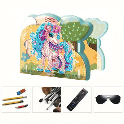 Pink Unicorn in Forest Diamond Painting Pen Holder