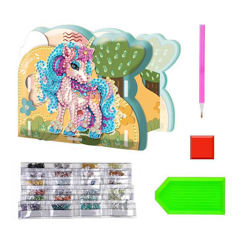 Pink Unicorn in Forest Diamond Painting Pen Holder