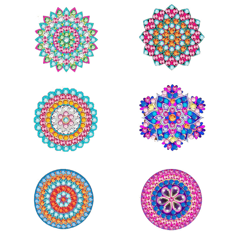 6Pcs Beautiful Mandala Mobile Phone Airbag Holder Diamond Painting Kits