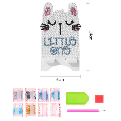 Little White Cat Mobile Phone Resin Holder Diamond Painting Kits