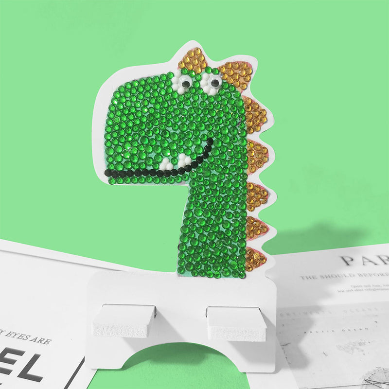 Cute Green Dinosaur Mobile Phone Resin Holder Diamond Painting Kits