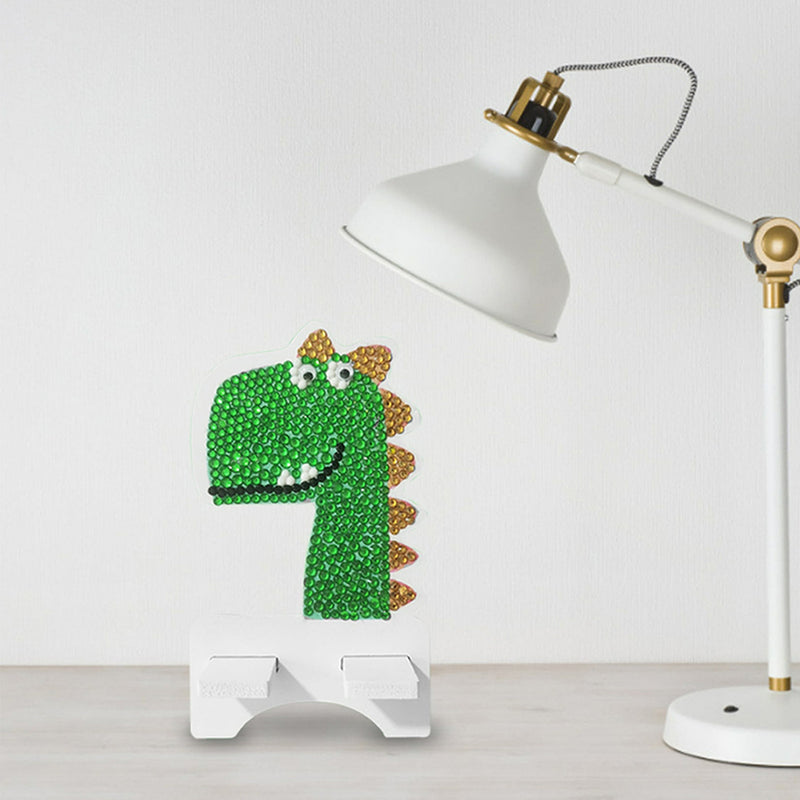 Cute Green Dinosaur Mobile Phone Resin Holder Diamond Painting Kits