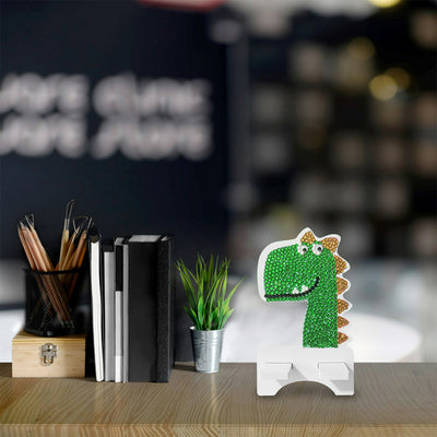 Cute Green Dinosaur Mobile Phone Resin Holder Diamond Painting Kits