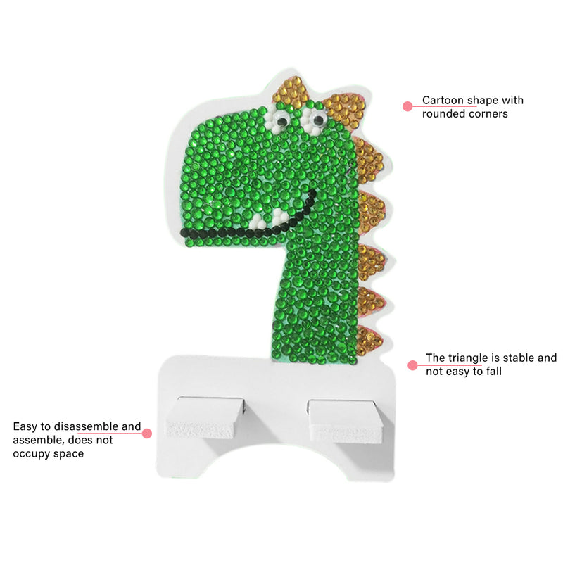 Cute Green Dinosaur Mobile Phone Resin Holder Diamond Painting Kits