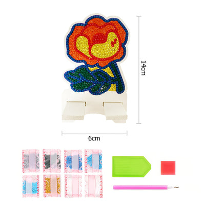 Red Rose Flower Mobile Phone Resin Holder Diamond Painting Kits