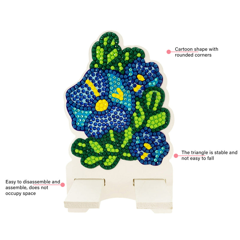 Blue Flower Mobile Phone Resin Holder Diamond Painting Kits