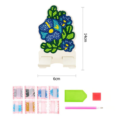 Blue Flower Mobile Phone Resin Holder Diamond Painting Kits