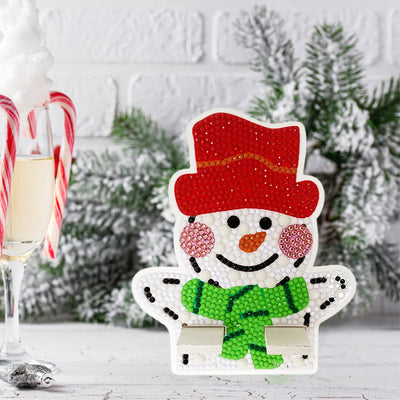 Cute Christmas Snowman Mobile Phone Resin Holder Diamond Painting Kits