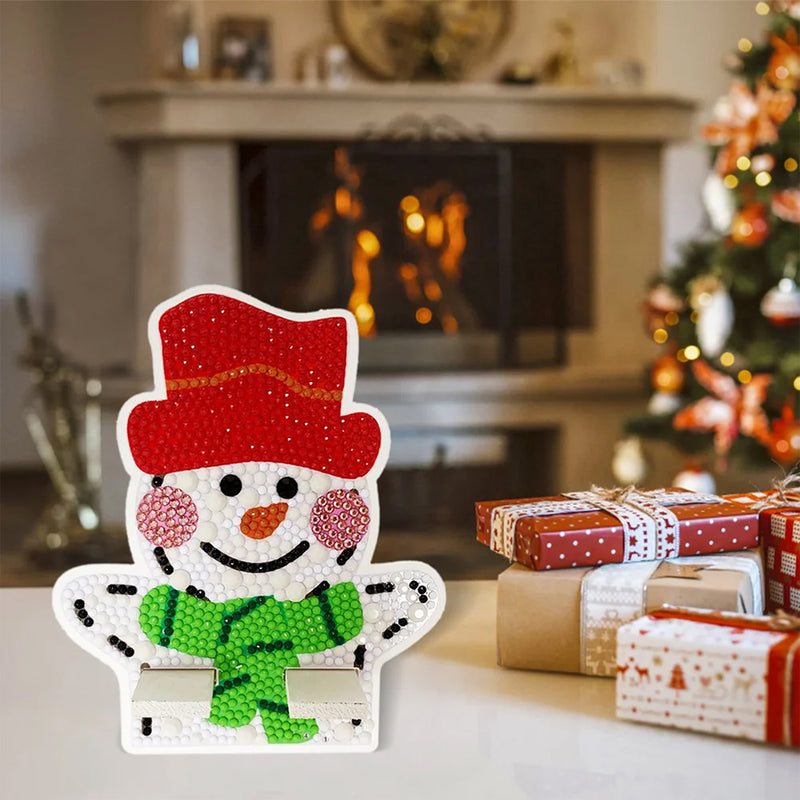 Cute Christmas Snowman Mobile Phone Resin Holder Diamond Painting Kits