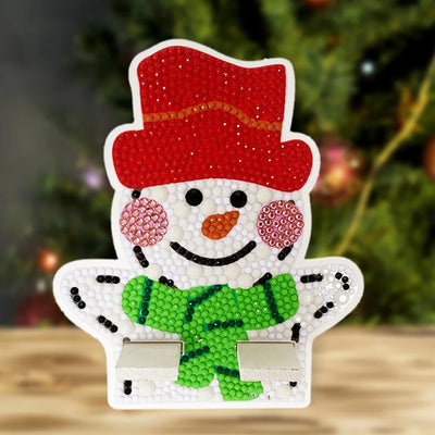 Cute Christmas Snowman Mobile Phone Resin Holder Diamond Painting Kits